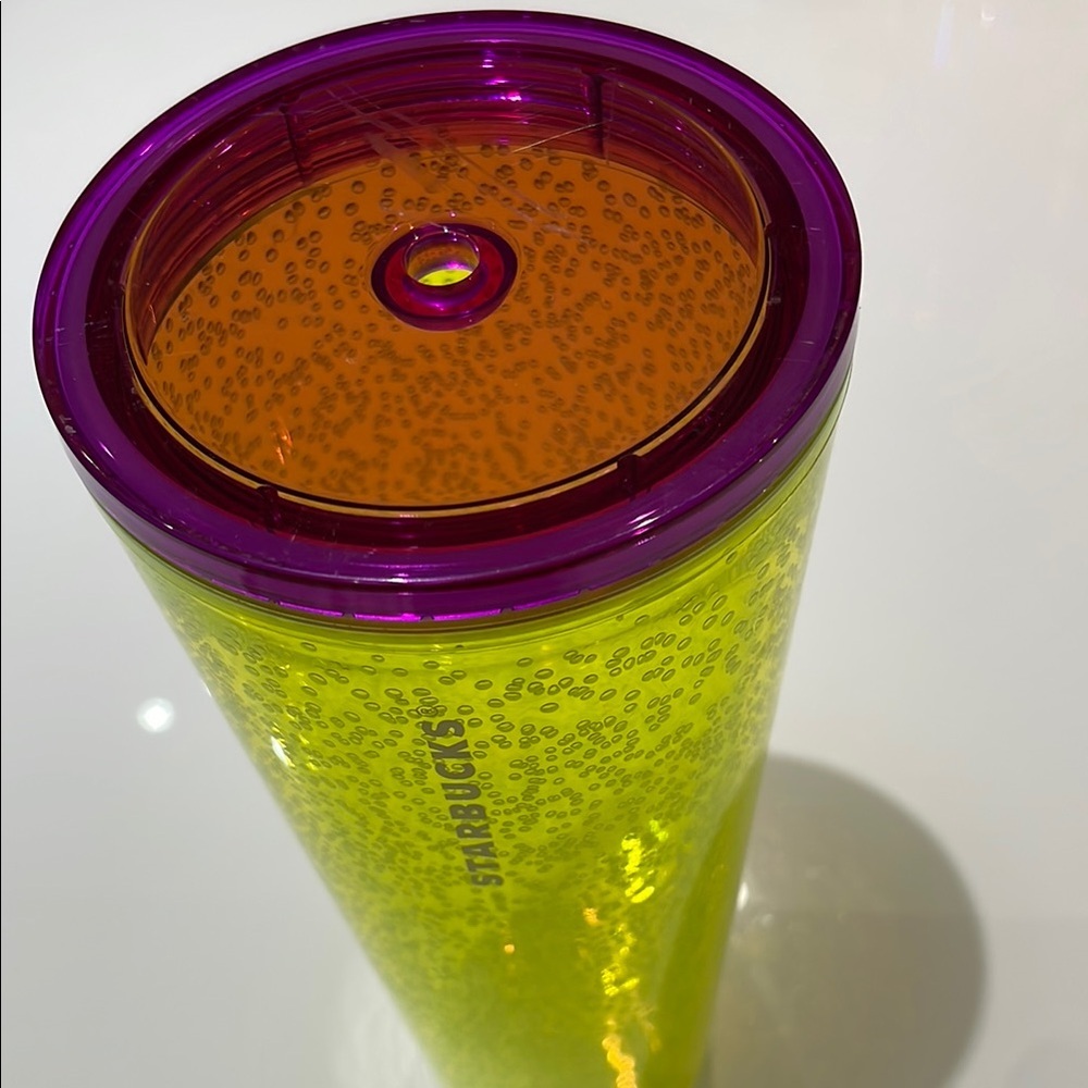 Starbucks Limited Edition 2023 Summer Neon Yellow Lime Bubbleseed Tumbler - Picture 6 of 8